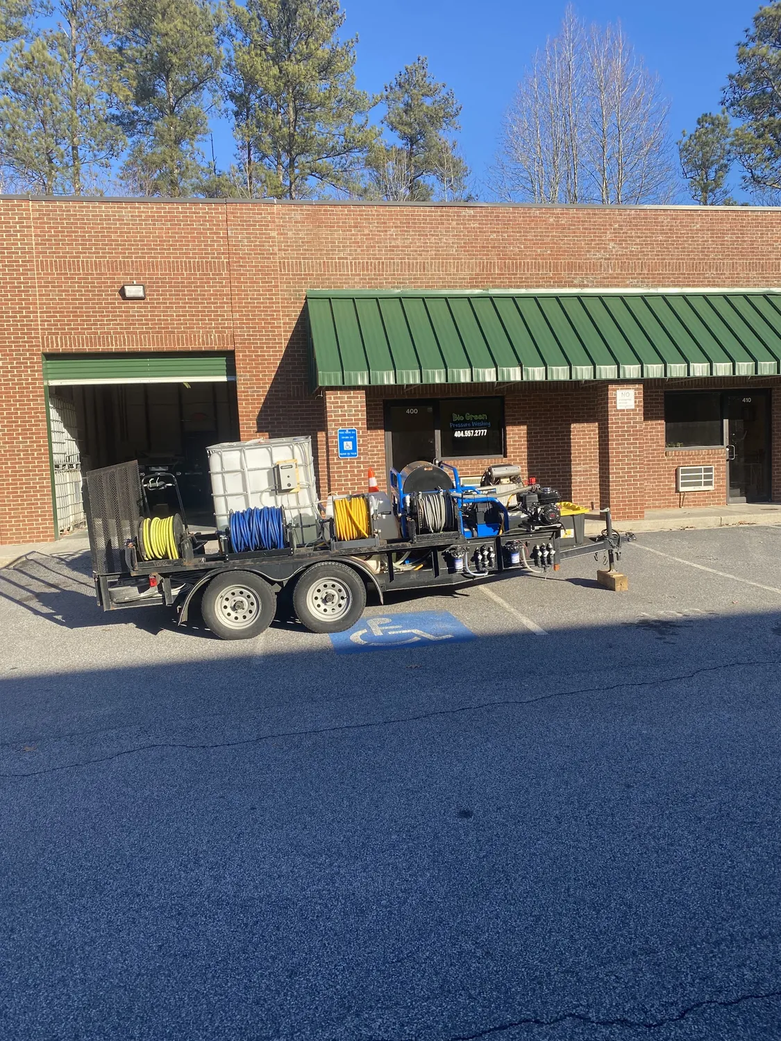 The Eco Star trailer rig parked outside the shop